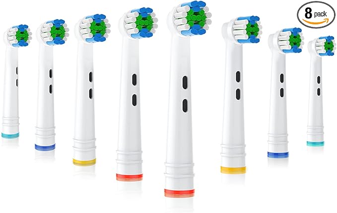 Replacement Toothbrush Heads Compatible with Oral B Electric Toothbrushes, 8 Count, Small Round Head for Pro Series, Refills for Braun Model 3756 3757 3744 3765 4729 4731