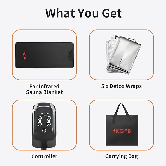 Low EMF Portable Infrared Sauna Blanket for Detox and Home Relaxation, Adjustable 1-60 Min Timer, 95-167℉ Temp Range, 6 ft x 2.95 ft, Durable PU Leather Cover