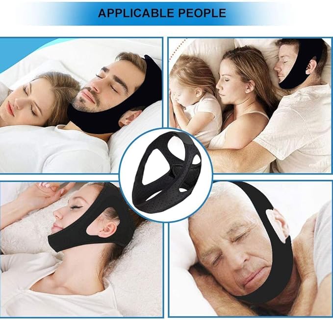 Chin Strap for Snoring Snore Chin Strap for Men & Women Comfortable Jaw Support Snoring Solution Adjustable Effective Snoring Sleep Device Reducing Aid for Women and Men (Medium)