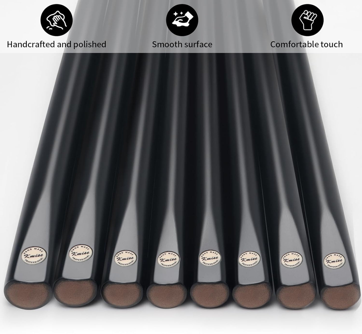 Kmise Pool Cue Sticks, 41"/57“/58" Hardwood Pool Cue Set of 4/6/8, 13OZ/20OZ with 13/10 MM Brass Tips, Table Billiard Cue Stick for Bar, Home, Billiard Room