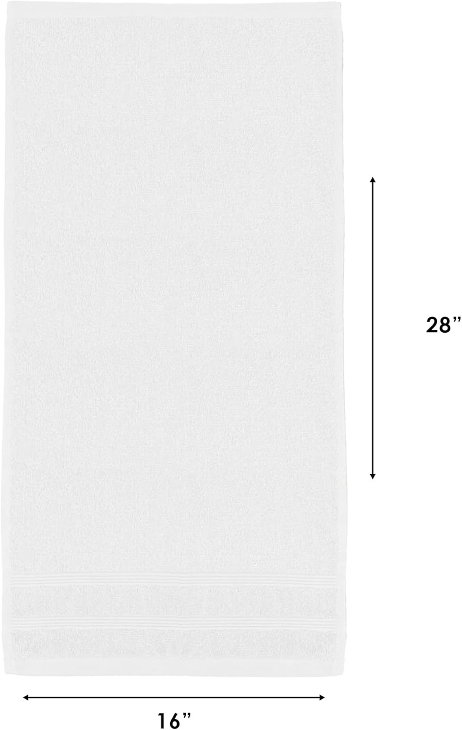 Kaufman - Premium Hand Towels Set for Bathroom, Spa, Gym, and Face Towel 100% Cotton Ring Spun, Ultra Soft Feel and Highly Absorbent Towels (White, 6-PK)