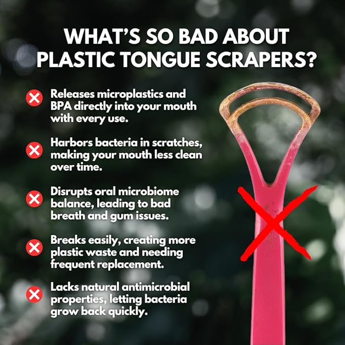 PRIMALS Copper Tongue Scraper - Fresher Breath & Improved Oral Health - Natural Ayurvedic Cleaner for Daily Detox - Rust-Resistant, Eco-Friendly with Travel Cloth Pouch Included (1 Count)