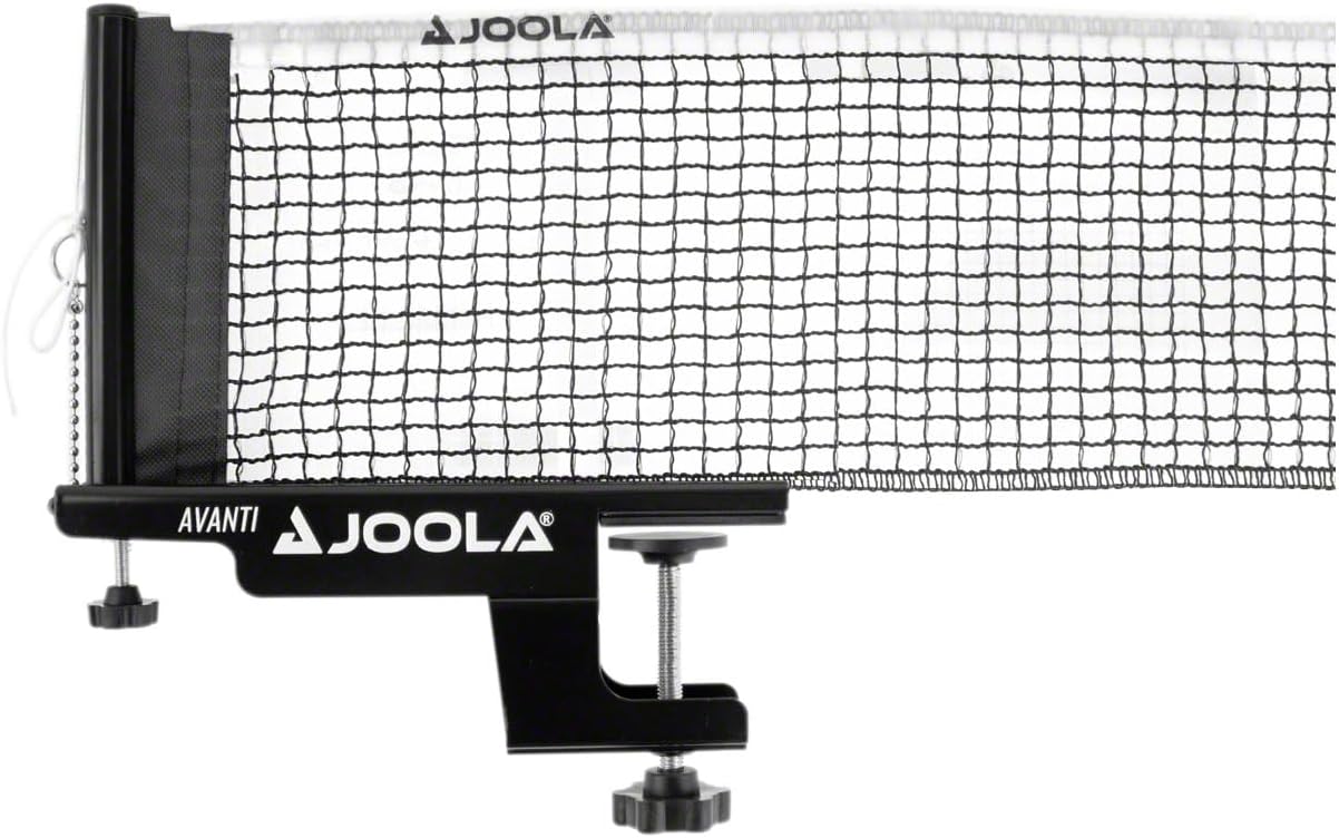 JOOLA Premium Avanti Table Tennis Net and Post Set - Portable and Easy Setup 72" Regulation Size Ping Pong Screw On Clamp Net, ‎ 72"L x 0.5"W x 6"H, White/Black