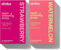 Zimba Teeth Whitening Strips for Teeth Sensitive, White Strips for Teeth Whitening, Teeth Whitener Stain Remover 28 White Strips Included Per Pack, 2 Pack (14 Day Treatment), Strawberry and Watermelon