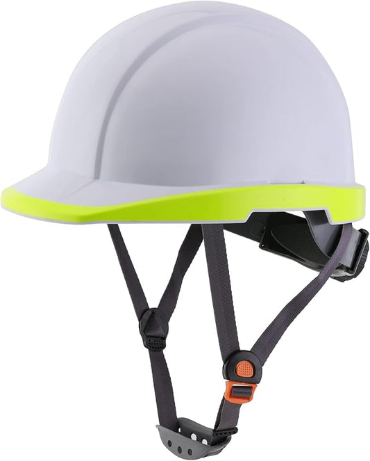 LOHASPRO Hard Hats Electrician Construction Work Safety Helmet Cap Style ANSI Z89.1 Approved OSHA Hardhat Men Electrical Worker Hard Hat with Chin Strap Type I Class C,E&G (P0 White)