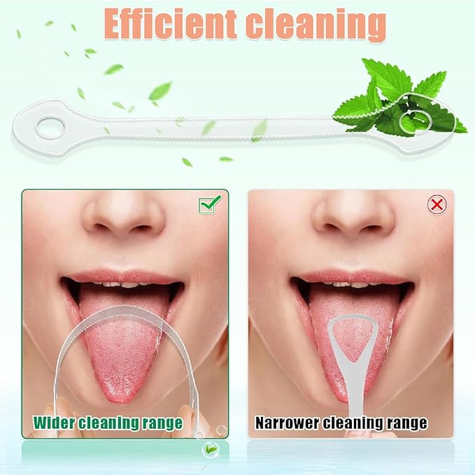 100 Count Disposable Tongue Scraper, Tongue Cleaner for Adults and Kids, Ergonomic plastic tongue scraper,Tongue Scrubber for Oral Care,Reduce Bad Breath,Promote Fresh Breath