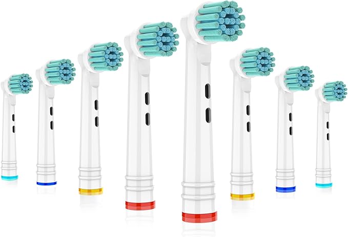 Replacement Toothbrush Heads Fit for Oral B Electric Toothbrushes, 8pcs, Extra Soft Bristles for Sensitive Gums Care, Round Head for Pro Timer