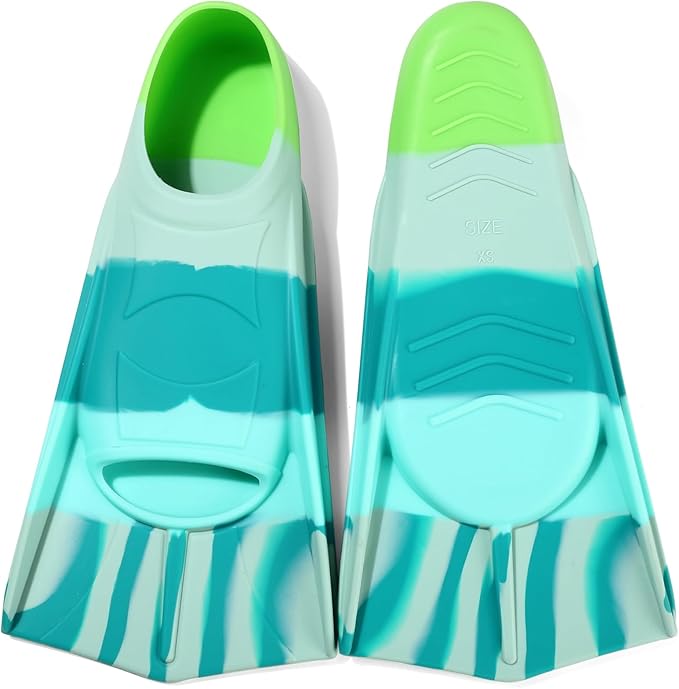 Kids Swim Fins,Short Kids Fins Youth Swimming Flippers for Lap Swimming Training for Children Girls Boys Beginners