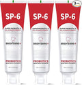 SP-6 Probiotic Whitening Toothpaste, Enhanced Formula with 6 Probiotics for Teeth Whitening and Gum Health, Enamel-Safe, Fluoride-Free, Fresh Mint Flavor, 4.6oz (3)