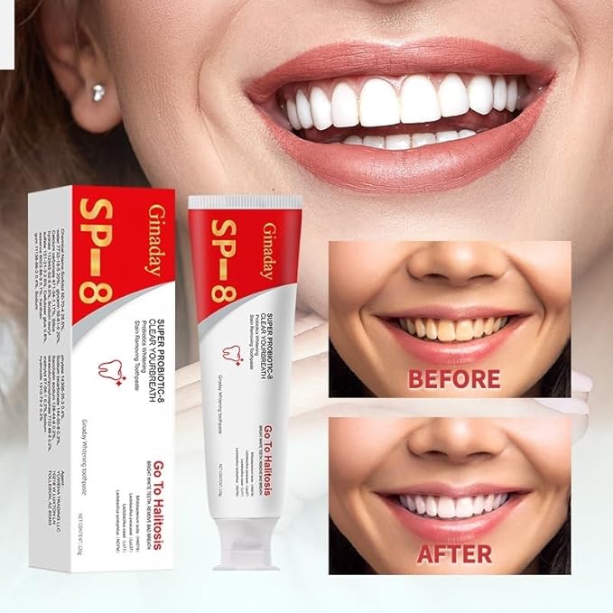 Sp-8 Probiotic Whitening Toothpaste, Enhanced Formula with 8 Probiotics Oalance Oral Microbiota for Enamel Protection, Deep Cleaning Care Toothpaste Fresh Breath -2Pcs