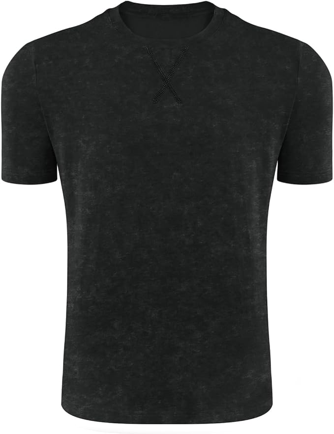 LOGEEYAR Men's Athletic Washed T-Shirts Basic Crew Neck Tees Tops Causal Distressed Cotton T Shirts for Men
