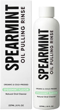 Spearmint Oil Pulling Rinse – with Organic Cold-Pressed Coconut Oil ＆ Mentha Haplocalyx Oil, Natural Mouthwash for Fresh Breath, Healthy Gums & Teeth Whitening, 8 fl oz (1)
