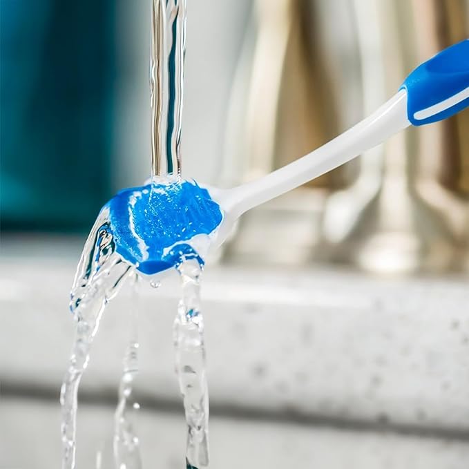 Soft Bristles Tongue Brush for orabrush - Gentle on Gag Reflex，Ergonomic Design, Freshens Breath for Improved Dental Hygiene，4 Tongue Scrapers - 4 pack