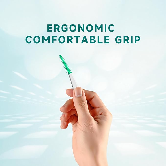 Dr. Emma Dental Picks Mint Curved Soft Rubberized Tooth Picks Easy to Use Brush Picks with Carry Case, 90Ct