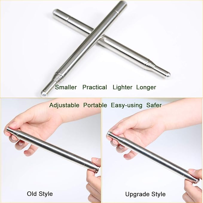 Light Weight Super Endurance Belly Dance Wings Telescopic Stick, Stainless Steel Telescopic Rod Cat Noir Stick