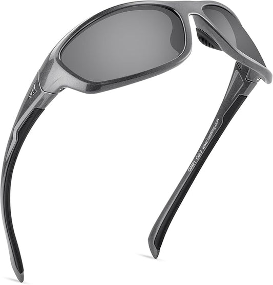 KastKing Hiwassee Polarized Sport Sunglasses for Men and Women, Wrap Sunglasses for Fishing Cycling and Running,UV Protection