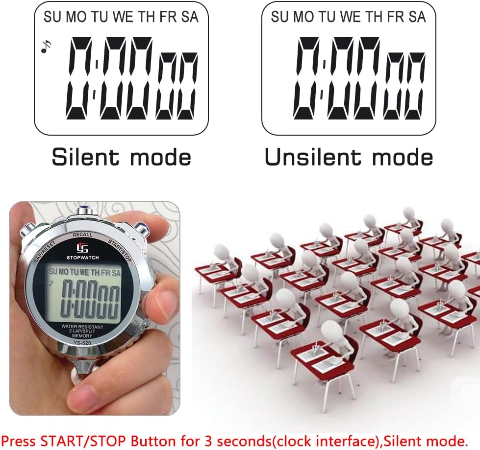 LAOPAO Melt Stopwatch, Clock Daily Rainproof Digital Timer for Sports Match,Competition,Coach,Referee,Training,Timing