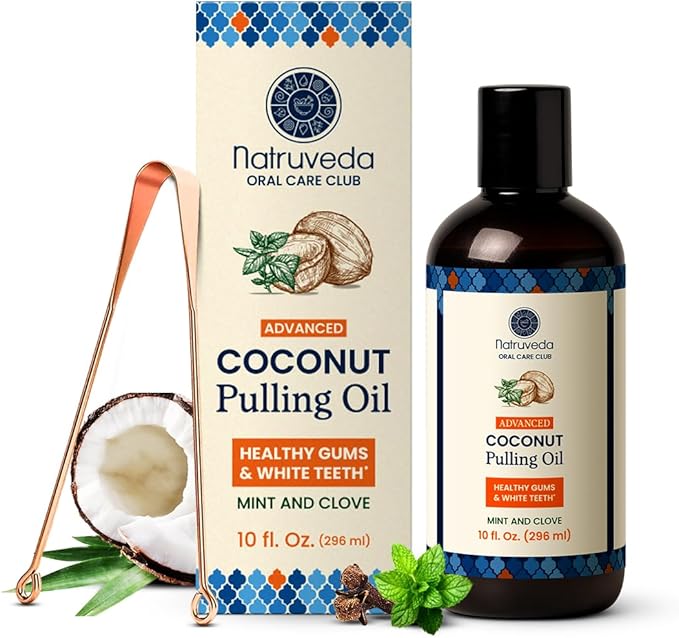 Coconut Oil Pulling Mouthwash – Natural Whitening Ayurvedic Rinse | Fresh Mint Blend | Coconut Oil Pulling for Teeth & Gums | Whyte Oil Pulling | Aceite de Coco para Los Dientes -10 oz