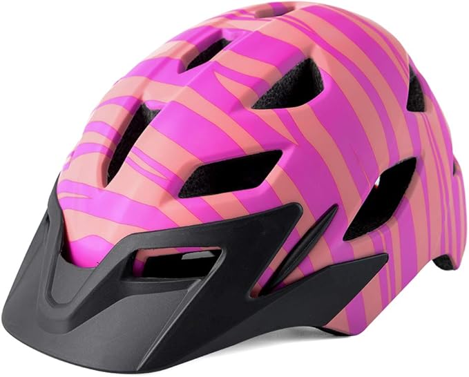 Kids Bike Helmet,Bavilk Kids Boys Girls Bike Helmets with LED Light Detachable Visor Children Youth Teen Multi-Sport for Skating Cycling Scooter Skateboard Adjustable & Lightweight 19.7"-22.4"