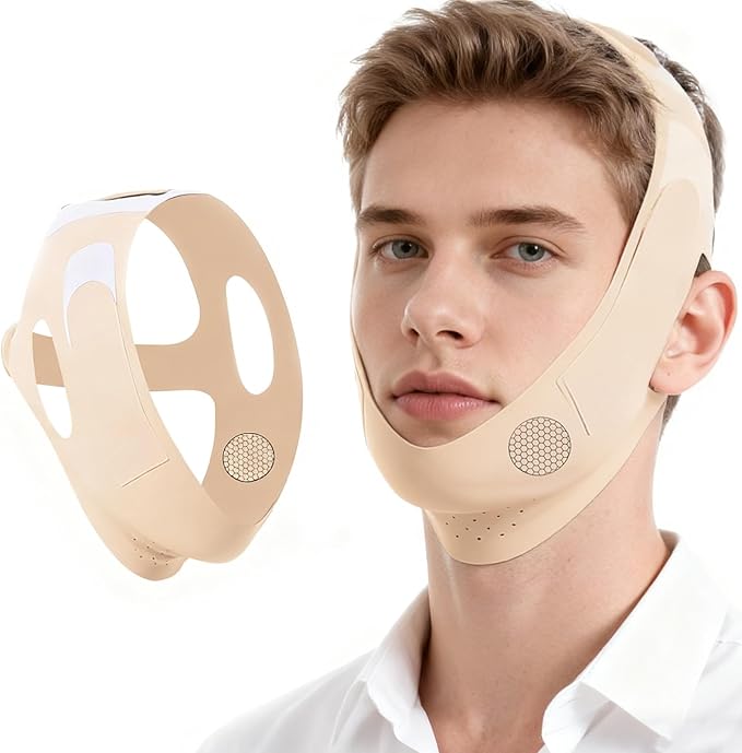 Chin Strap for Sleeping & Nighttime Support - Gently Keeps Mouth Closed to Promote Nasal Breathing for a More Restful Night, Skin Color