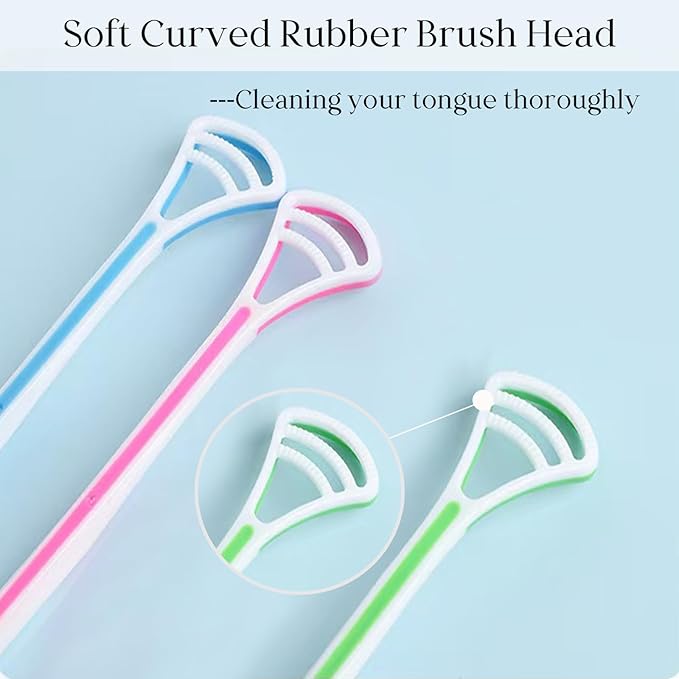 6PCS Copper Tongue Scraper Set Tongue Cleaner Oral Tongue Tools for Fresh Breath and Mouth Hygiene Care with Travel Case