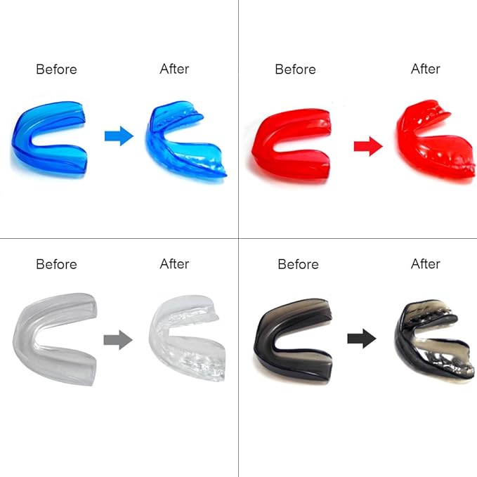 4 Set Mouldable Sports Mouth Guards for Adults & Kids(Age 8-12),Tooth Protector for Taekwondo Football,Basketball,Boxing,Wrestling,Kickboxing - BPA Free (Multi-Color)