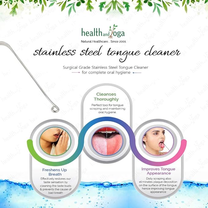 HealthAndYoga™ SteloSwipe Lite Stainless Steel Tongue Cleaners - Disposable Metal Tongue Scrapers Bulk Pack (Pack of 12) - Oral Hygiene Scraper- Prevents Bad breath – Replacement and Gift Pack