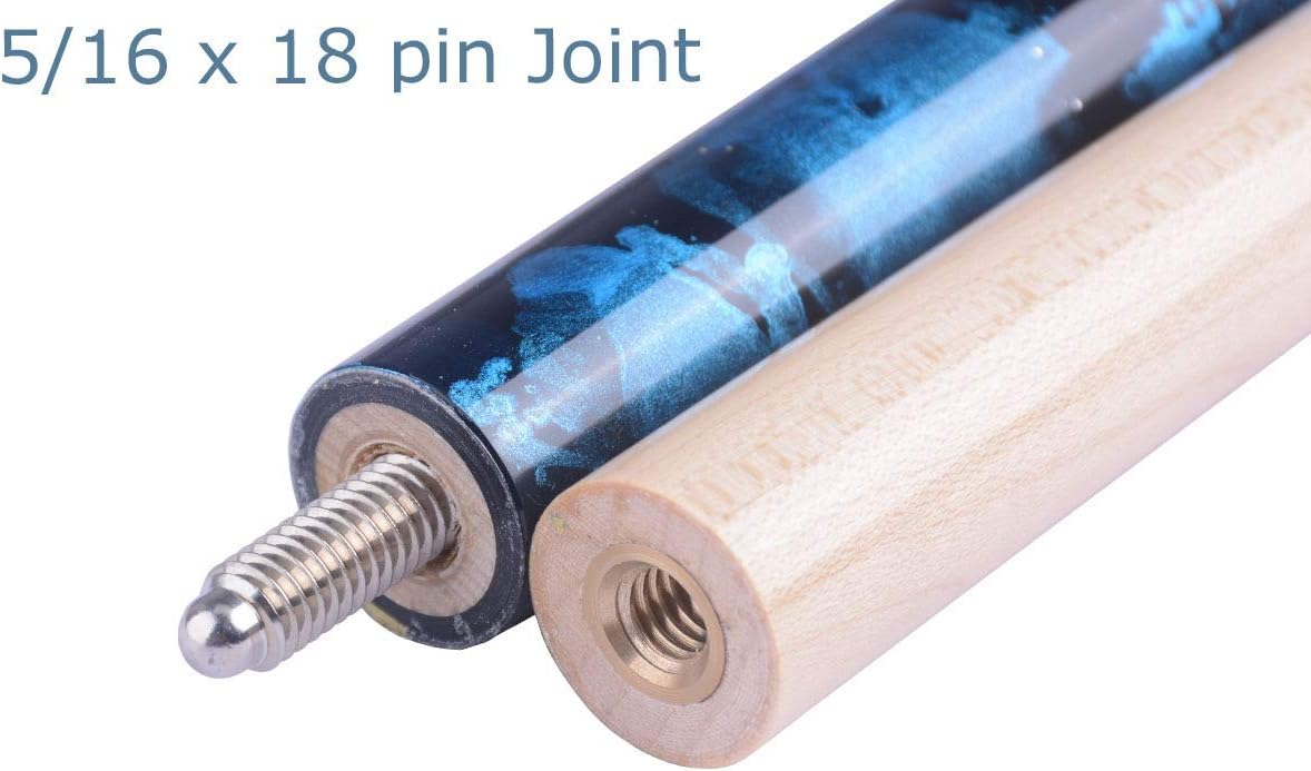 58" Pool Cue/Pool Stick Ergonomic Design Hardwood Canadian Maple 13mm Tip 18-21oz Billiard Cue B1SN