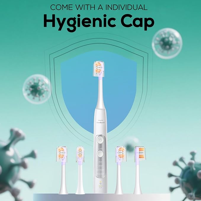 ASYH 4Pcs Replacement Toothbrush Heads Compatible with Philips Sonicare Snap-on Electric Toothbrushes, Medium Soft Brush Heads (Orange)