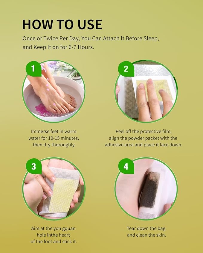 50 Packs Ginger Foot Pads, Natural Cleansing, Promoting Sleeping, Suitable for Daily Relaxation Foot Paches