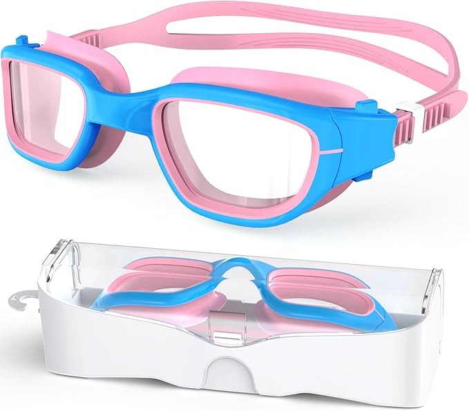 Kids Swim Goggles,Swimming Goggles for Kids 6-14, Anti-Fog UV Protection Pool Glasses for Boys Girls
