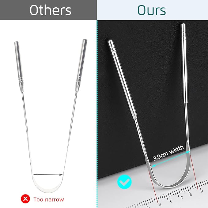 Premium Tongue Scraper, 3PCS Tongue Scraper, Stainless Steel Tongue Scrapers, Tounge Scraper Cleaner, Professional Tongue Brush,Tongue Coating Remover, Oral Care