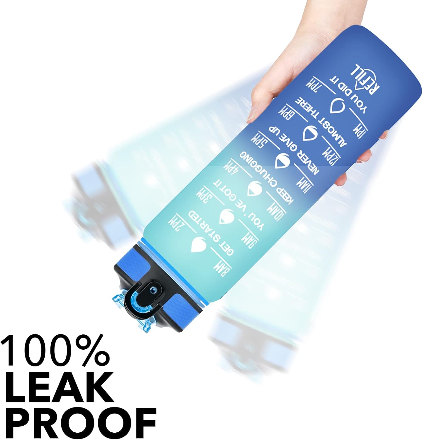 Hyeta 32 oz Water Bottles with Times to Drink and Straw, Motivational Water Bottle with Time Marker, Leakproof, Drinking Sports Water Bottle for Fitness, Gym and Outdoor