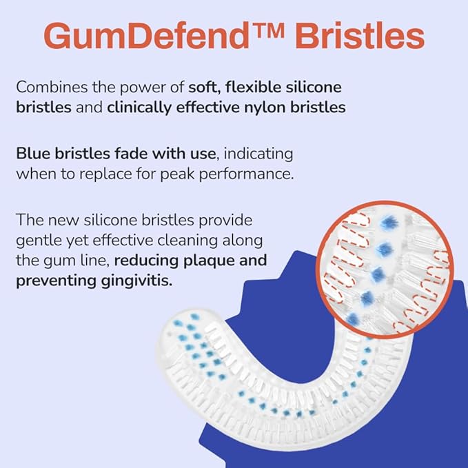 autobrush Sonic Pro Electric Toothbrush – Only ADA Accepted U-Shaped Brush, Clinically Proven Up to 5.1X Better Cleaning, 30-Second Full Mouth 360 Clean, Rechargeable, Waterproof, White, Ages 9-12