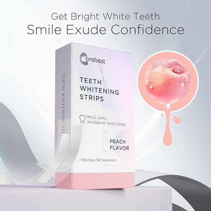 Teeth Whitening Strips 18 Treatments,Enamel Safe Strips Whitening Without The Harm,Non-Slip Whitening Strips for Sensitive Teeth