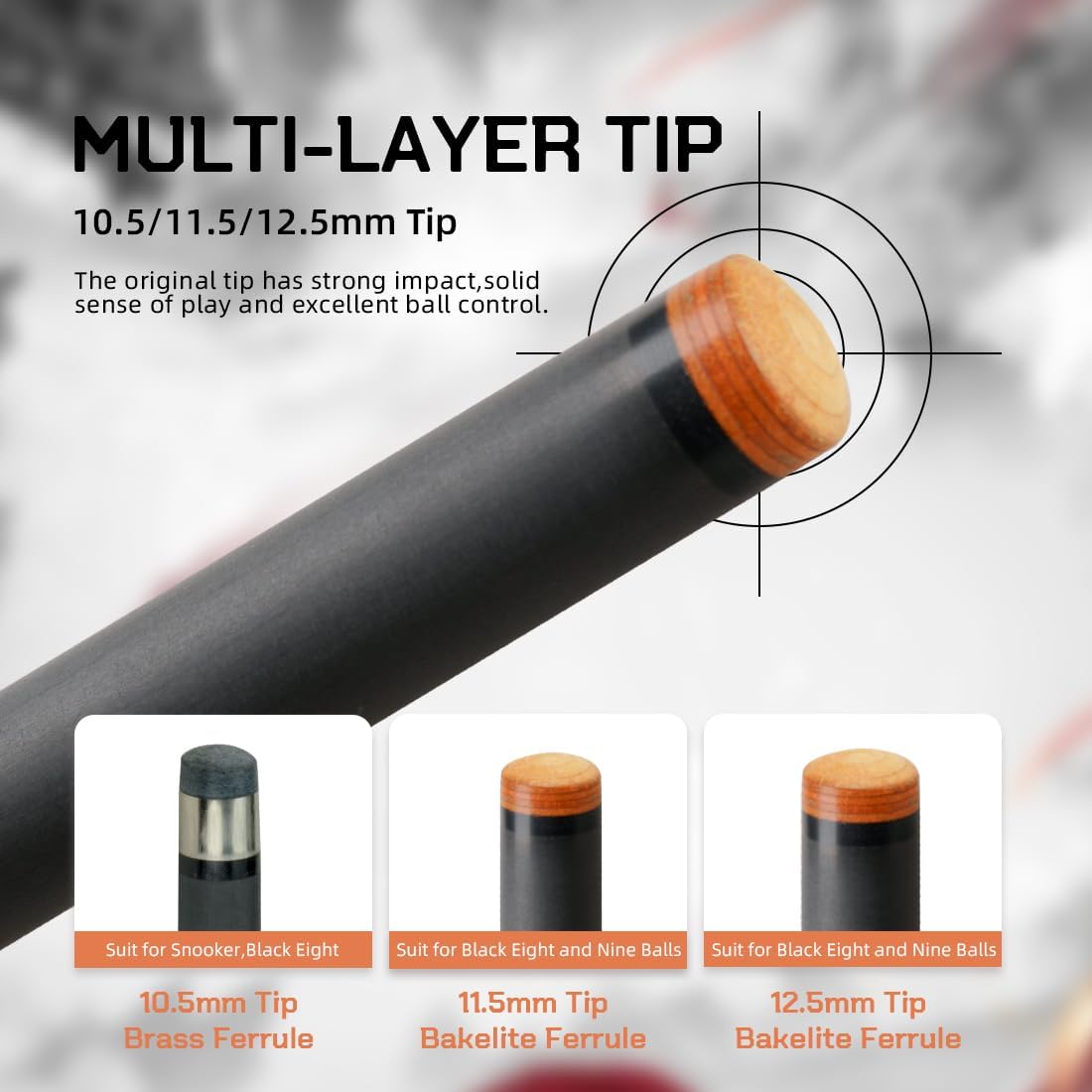 KONLLEN Carbon Fiber Pool Cue Stick Low Deflection Hand-Made Inlay Billiard Cue Ultra-Smooth Professional Feeling Billiard Pool Cue Sticks for Adults