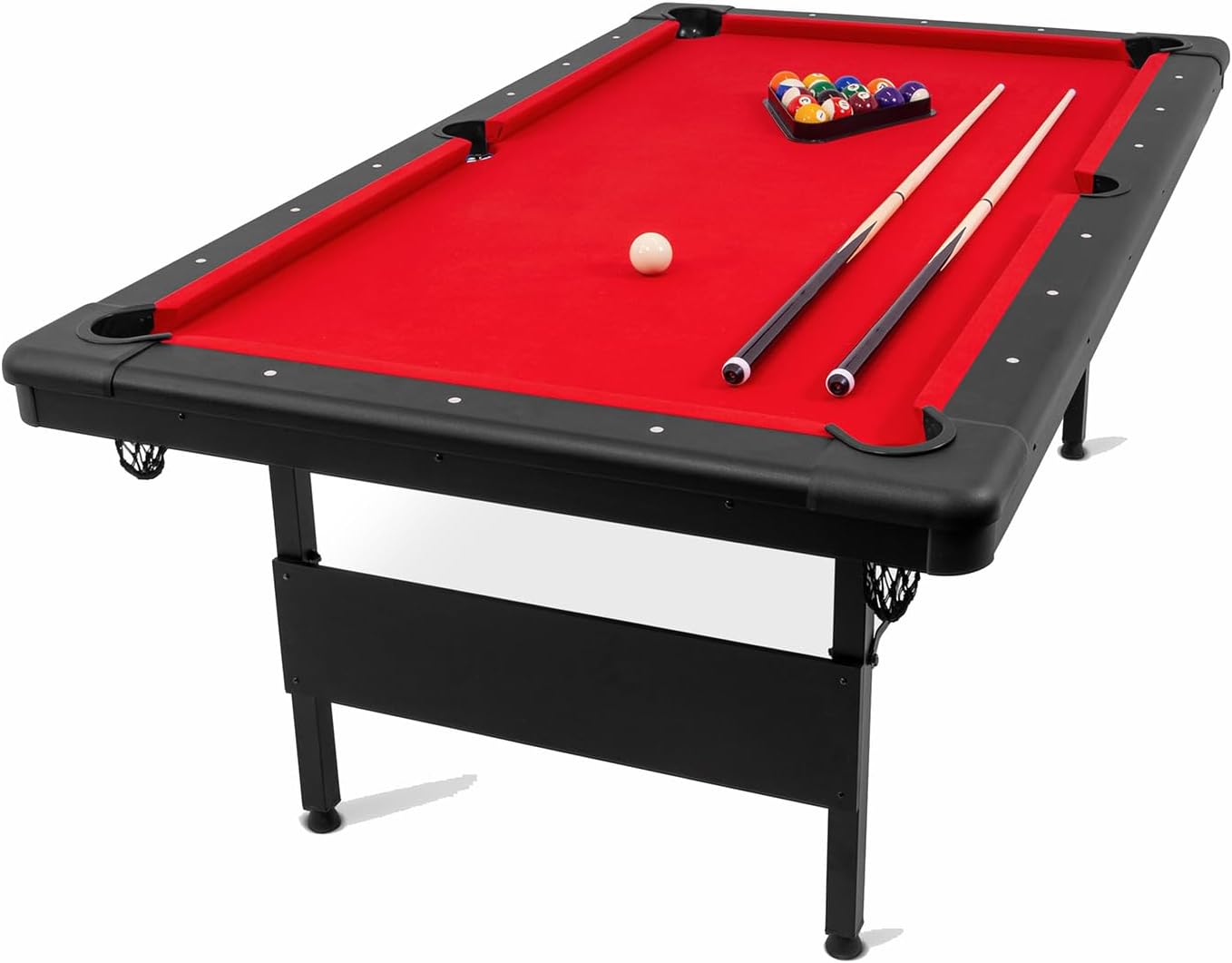 7 FT Portable Folding Pool Table - Complete Billiards Set with Balls, Cues & Accessories - for Game Rooms, Apartments & Offices