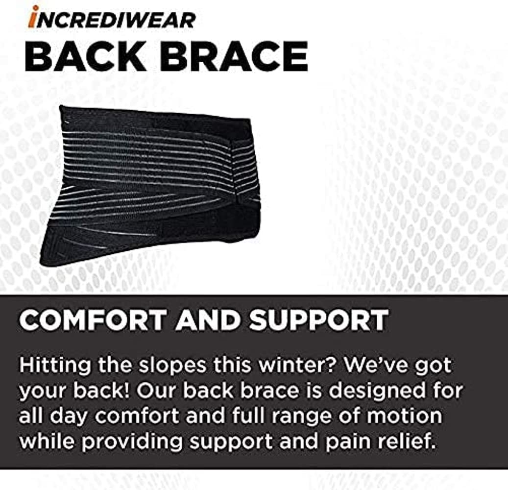 Incrediwear Back Brace - Back Support Brace for Back Pain Relief from Muscle Pain, Sciatica or a Herniated Disc, Everyday Lower Back Lumbar Support (XX-Large)