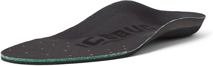 Icebug Comfort Insoles with Dynamic Arch Support, Charcoal High Arch, M 9/W 10.5-11