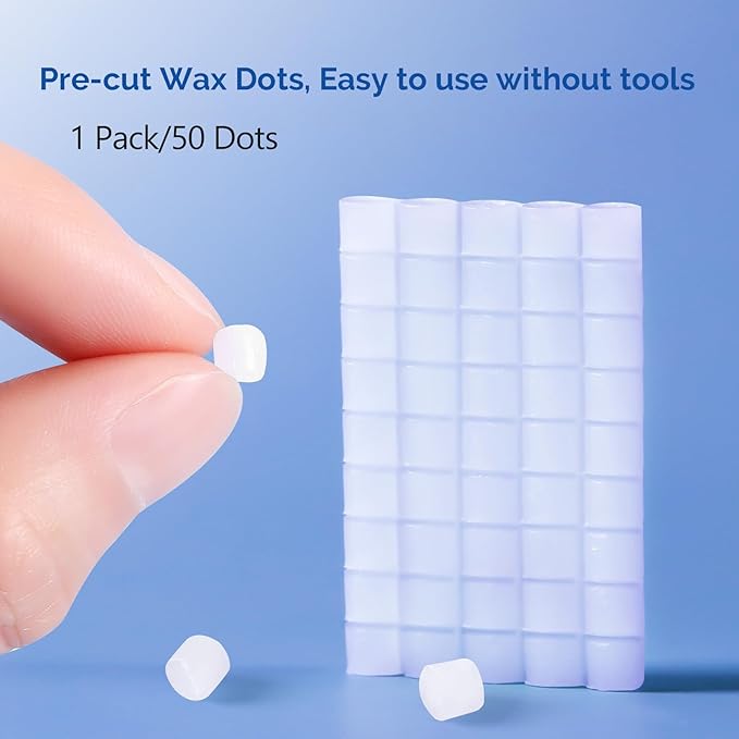 JMU Orthodontic Wax for Braces 1 Pack, Precut 50 Braces Wax Dots,Unscented