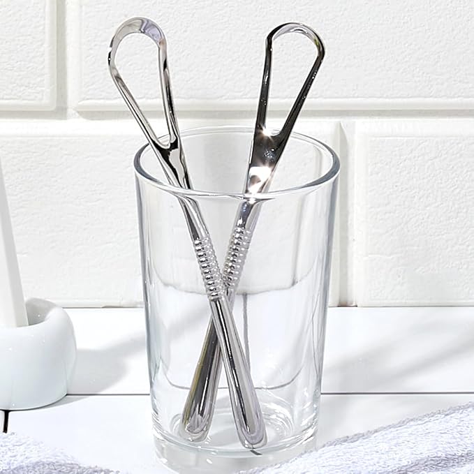 IBANCOOL Tongue Scraper – 316L Stainless Steel Tongue Cleaner with Ergonomic Design to Minimize Gag Reflex, Deep Cleaning Tool, Made in Korea (Basic type for Teens)