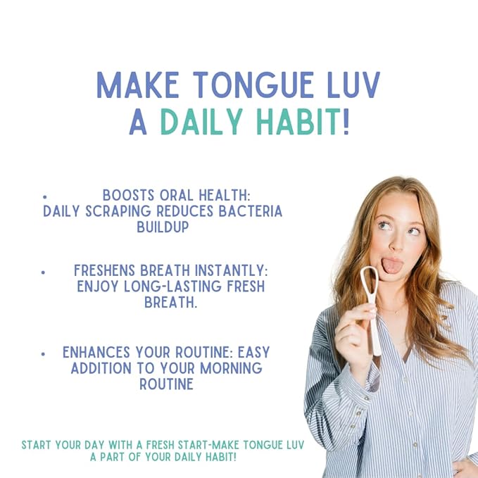 Ergonomic Tongue Scraper - Dentist-Developed Tongue Cleaner for Adults - Gentle Stylish Tongue Scrubber for Oral Care, Dental Hygiene - Large
