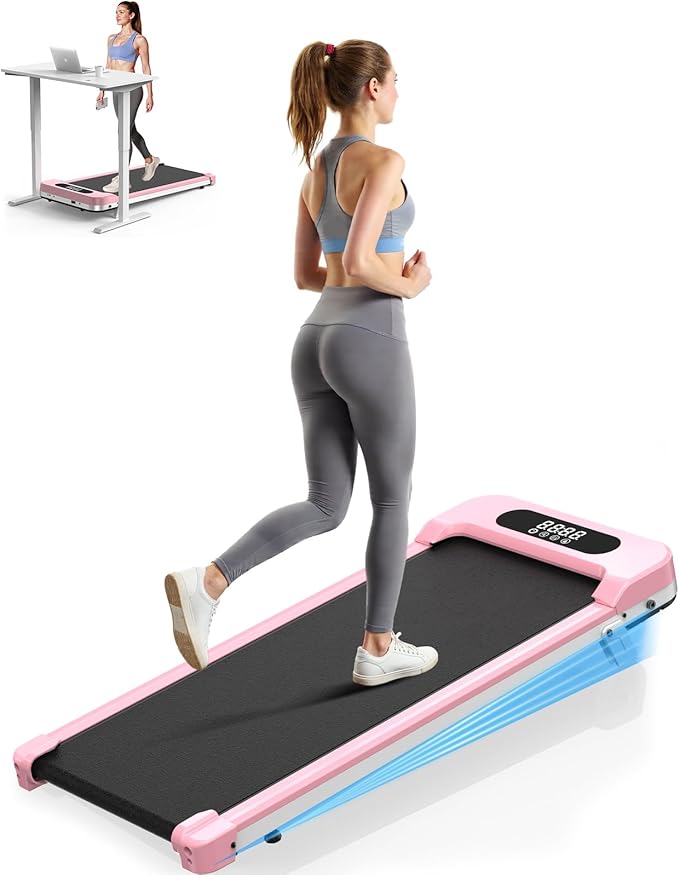 Incline Walking Pad with Handle Bar, Folding Treadmill Foldable Portable Under Desk for Home Office, Ultra Quiet <45dB, Safety Lock, 300+ LB Capacity