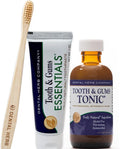Dental Herb Company - Tonic Mouthwash and Essentials Toothpaste Travel Kit - Made with Pure Essential Oils to Relieve Bad Breath, Bleeding, and Irritated Gums. 2 oz. Mouthrinse - 1 oz. Toothpaste