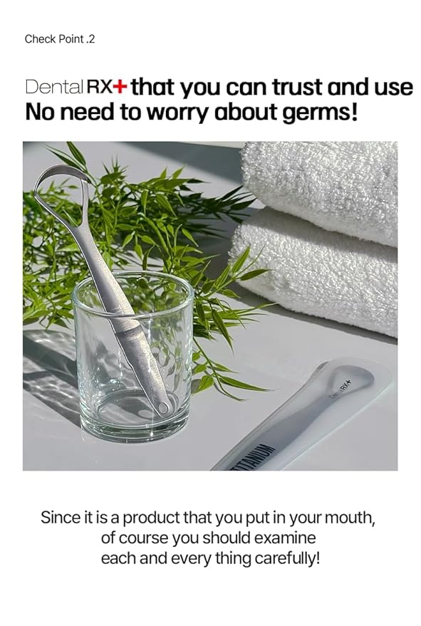 Pure Titanium Tongue Scrapers For Adults and Kids (2 Pack, Different Size), Titanium Tongue Cleaners, Prevent and Reduce Bad Breath