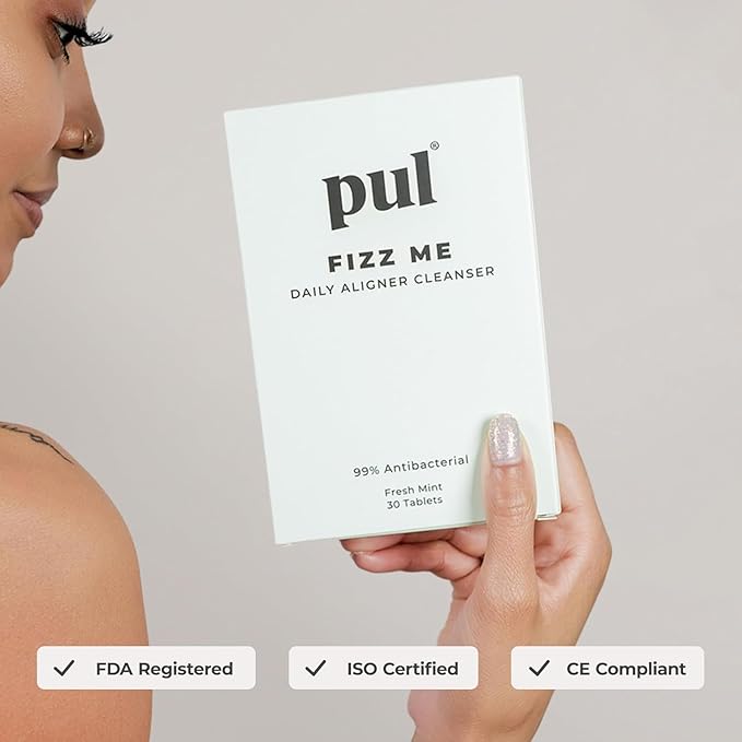 PUL Aligner Cleaner Tablets (Pack of 30) – For Cleaning Invisalign, All Clear Aligners & Retainers – Removes Odor, Stains, Plaque – Cleans Dentures, Night & Mouth Guards, All Dental Removables