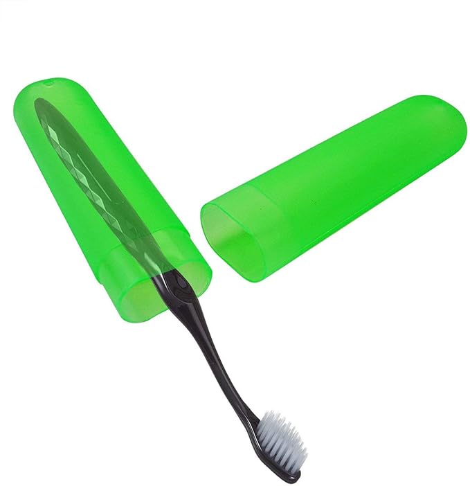 12PCS Plastic Toothbrush Case Six Colors Portable Dust-proof Toothbrush Cases Toothbrushes Holder for Daily and Travel Use (12)