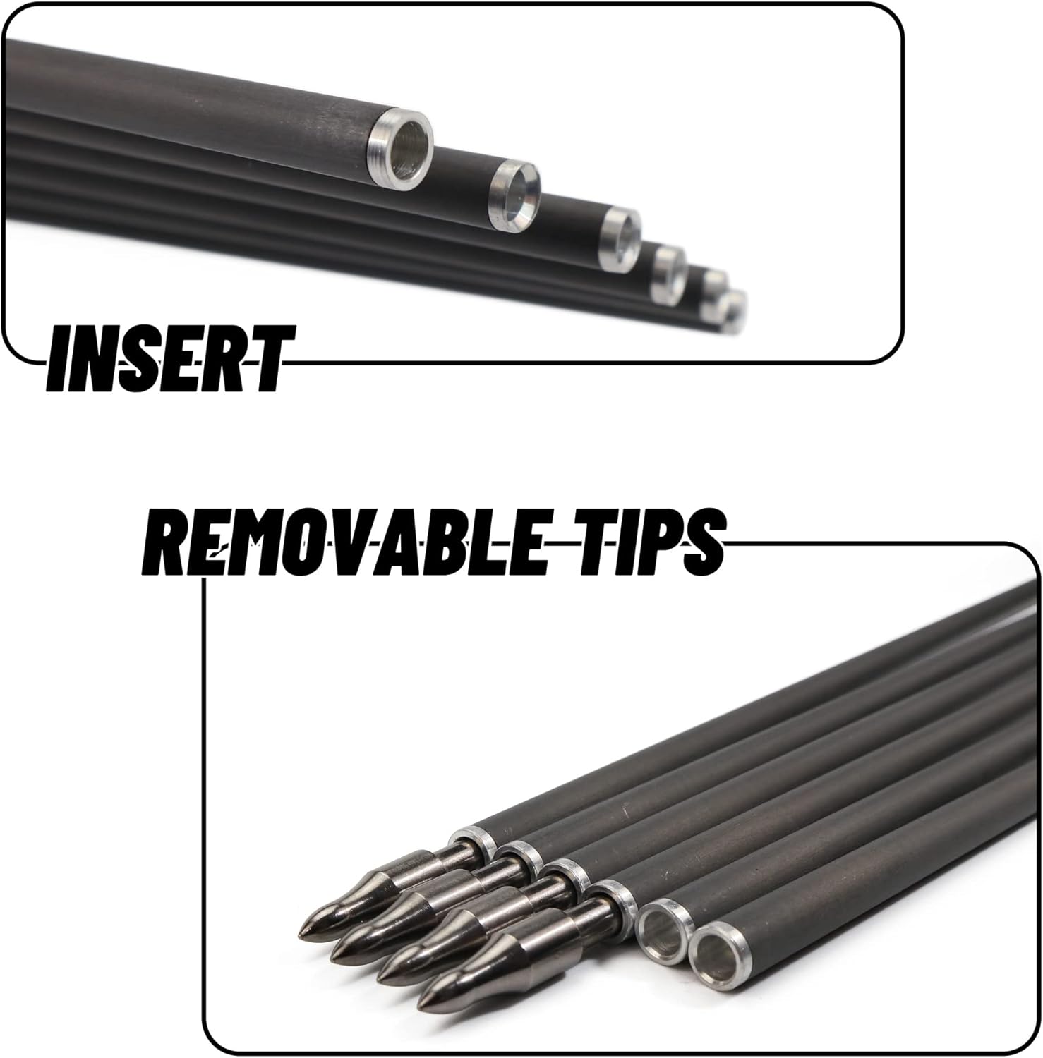 600 Spine Pure Carbon Arrows with Real Turkey Feathers Removable 100 Grain Tips Plastic Nocks for Archery Target Hunting