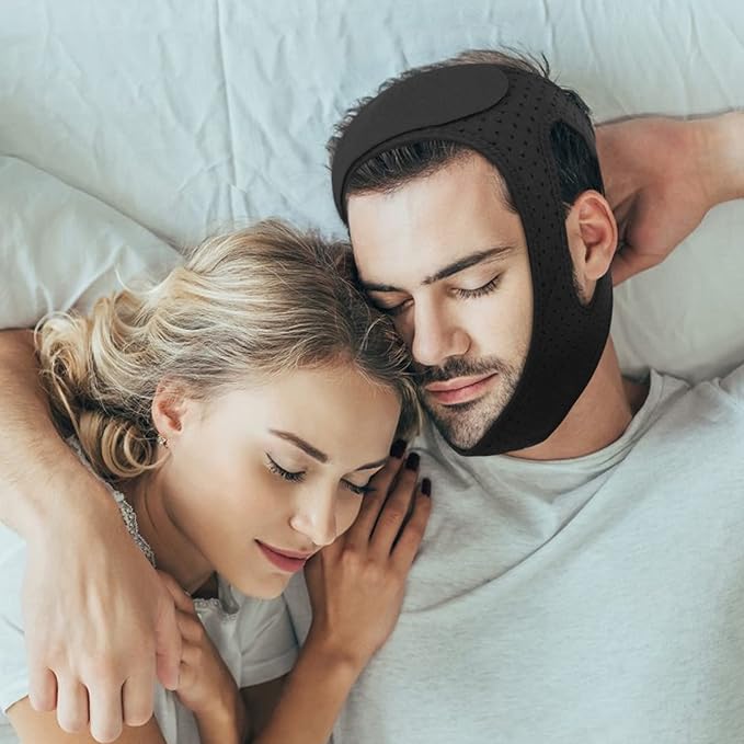 Chin Strap for Snoring Snore Chin Strap for Men & Women Comfortable Jaw Support Snoring Solution Adjustable Effective Snoring Sleep Device Reducing Aid for Women and Men (Medium)