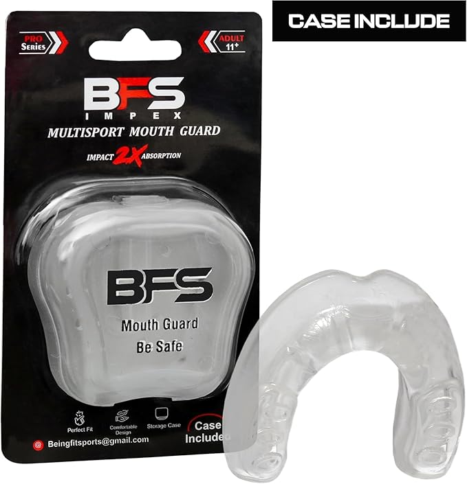 Sports Mouth Guard for Kids,Youth,Boys,Girls,Child Teen Mouthguard with Case (BPA Free) for Boxing, Martial Arts,MMA Karate,Lacrosse,Football,Soccer and All Contact Sports (Crystal)
